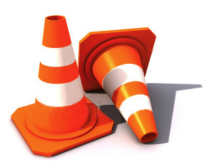 cones de balisage, travaux