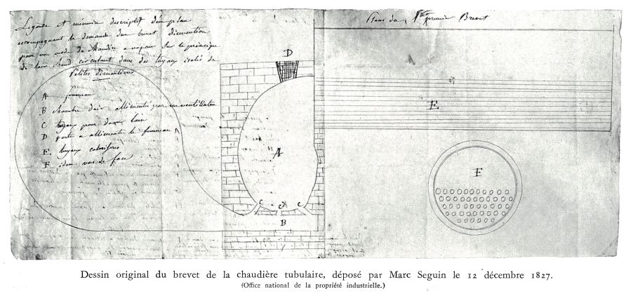 Brevet de la locomotive de Marc Seguin