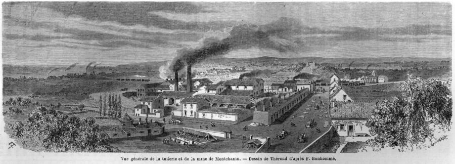 Vue générale de la tuilerie et de la mine de Montchanin.