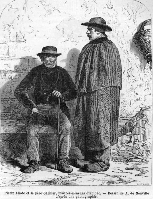 Pierre Lhôte et le père Garnier, maîtres mineurs d'Epinac